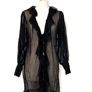 Belafigura Black Sheer Robe